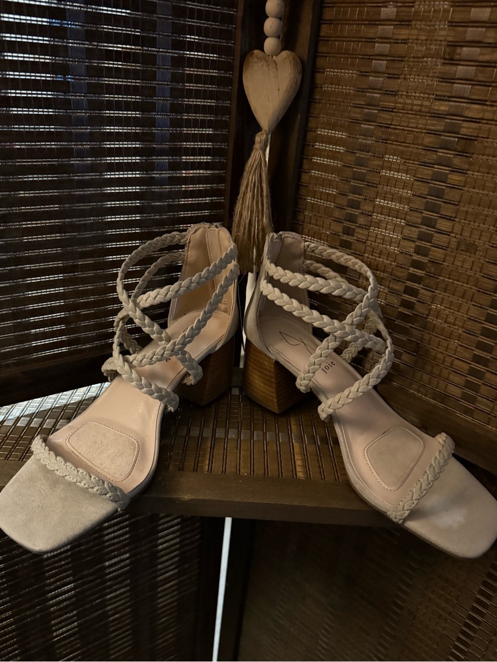 Joie Braided Strappy Block Heel Sandals - Blush